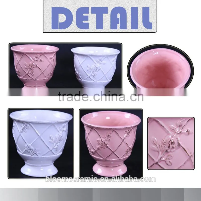 Table decoration pot cup shape pot plant ceramic plant pot