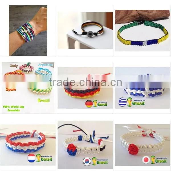 Hot new bestselling product wholesale alibaba world cup Handmade bracelet knitted hemp bracelet in Dutch color made in China