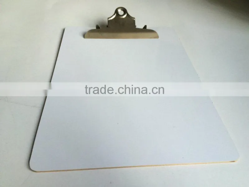 A4 MDF white clipboard with special butterfly clip
