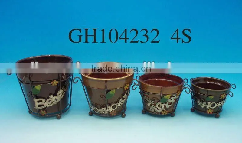 Chinese Ceramic Blue And White Flower Pot