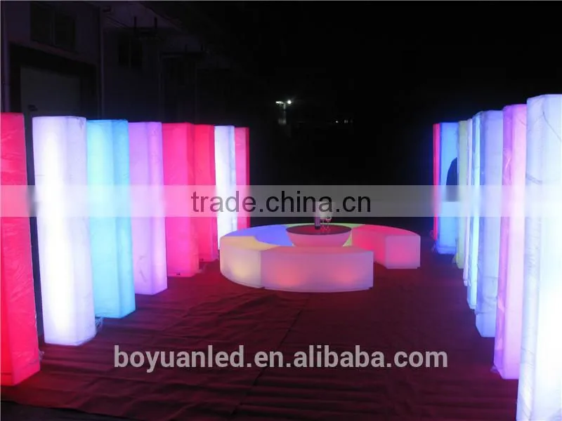 illuminated rechargeable RGB led wedding column/led pillar