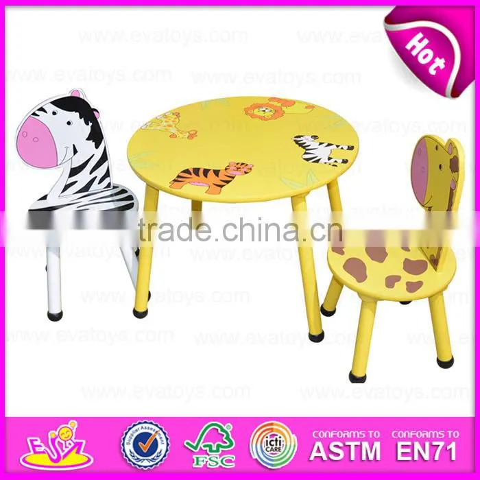 2015 Colorful wooden table and chair for kids,Children Study Table And Chair,Rounded corner study blackboard play table WO8G141