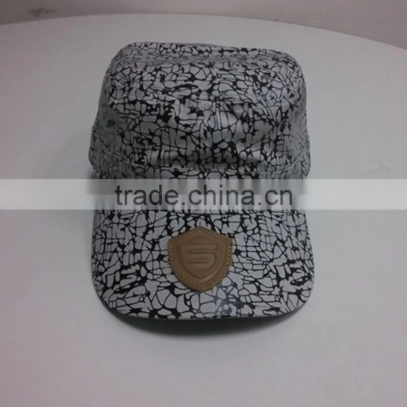military baseball hats and caps custom leather patch fashion military caps