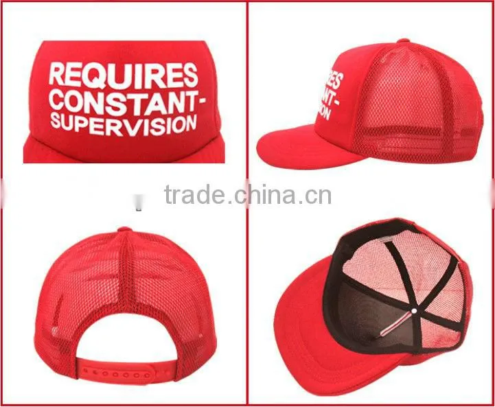 2013 summer printing snap back closure flat brim foam mesh 5 panel trucker cap