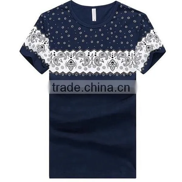 Latest Design O Neck Cotton Fabric Men Short Sleeve T Shirt in Bulk Custom Print Clothing