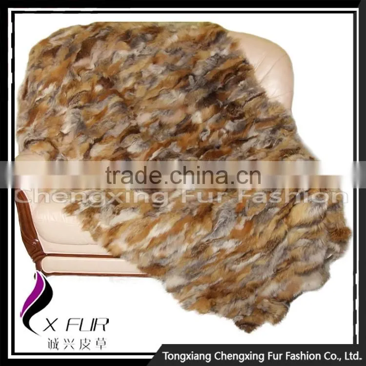 CX-D-89 Home Decora Patchwork Fox Fur Throw/ Fur Blanket/Fur Rug