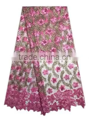 Fashiuonable African women wedding dress lace sequined tulle lace with stones FL1394