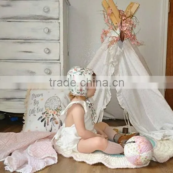 Baby Girl Romper Several Colors Ruffled Linen Fabric Baby Clothes Romper