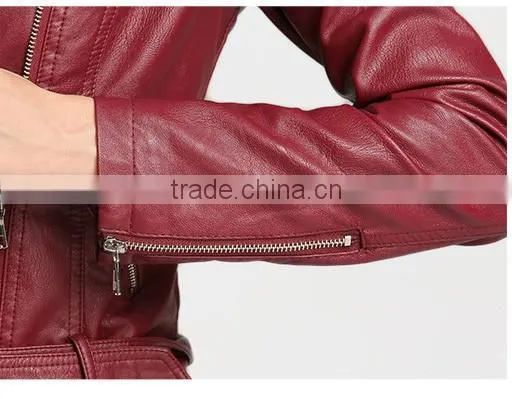 2017 latest designs lady casual fashion women leather jacket for wholesale winter coat leather