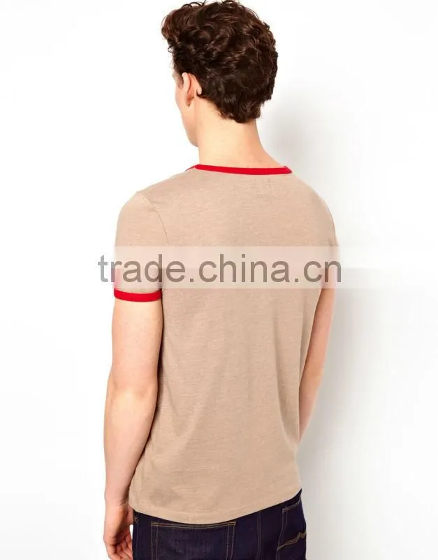 Contrast Neck Trim And Cuff Tee Shirt