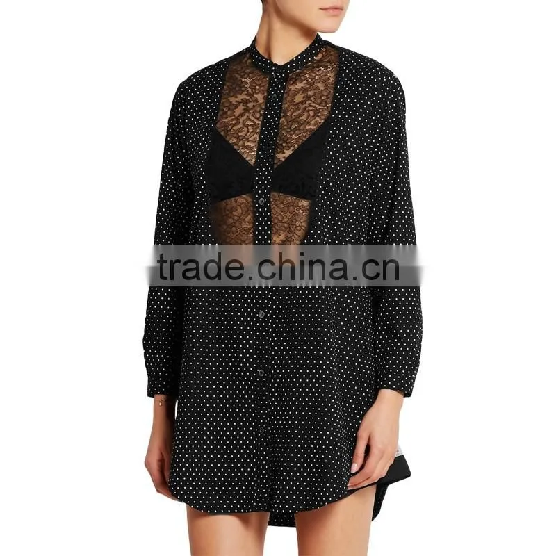 new fashion summer lady clothing bra lace office wear blouse chiffon material