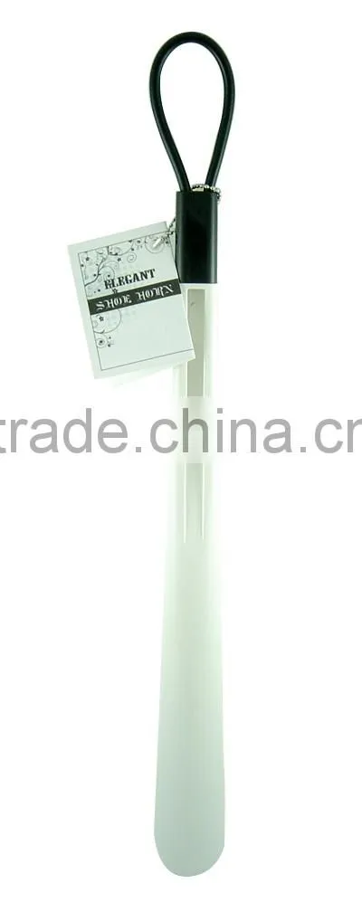 Hang up type white long handled shoe horn