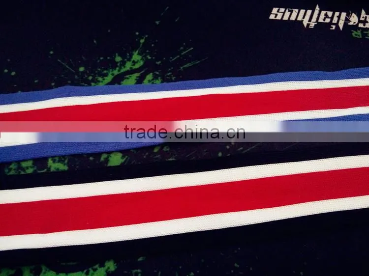 hot sale three colors strip ribbon colorful knitted nylon band