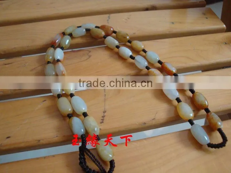 HEtian jade seed makings red-skinned wampee seeds necklace the original stone material handmade necklace jewels jade stone