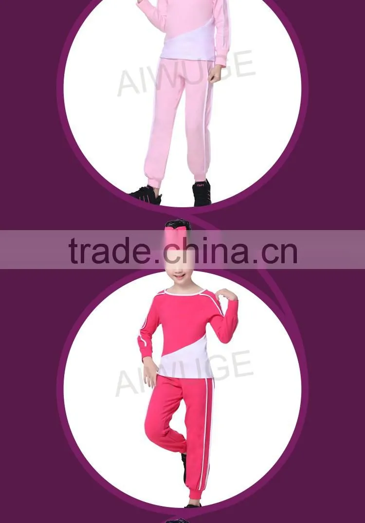 New Spring Girls Boutique Clothing Sets O Neck Long Sleeve Trendy Tracksuits Children Gymnastics/Sport Suits