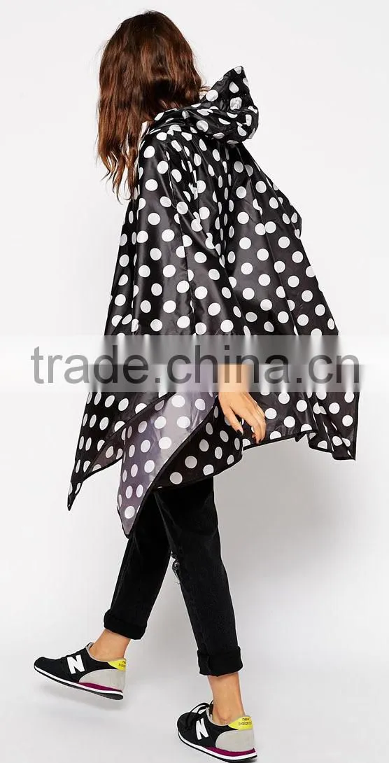 All over Polka Dot Ladies Hooded Poncho