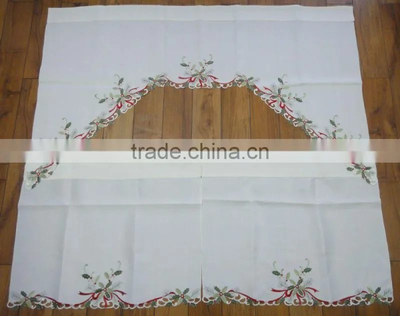 christmas embroidered kitchen curtains