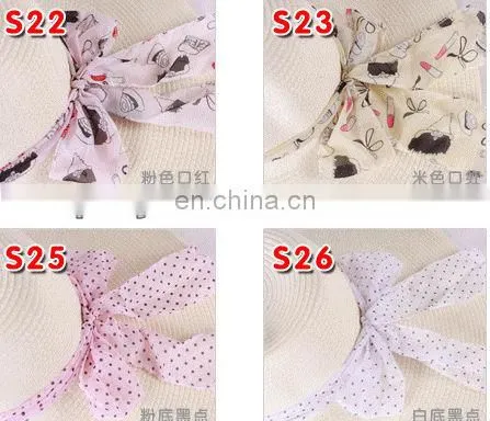 comfortable chiffon ribbon for beach cap