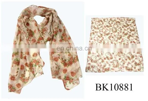 Wholesale lafy print muslim chiffon hijab georgette hijab scarf