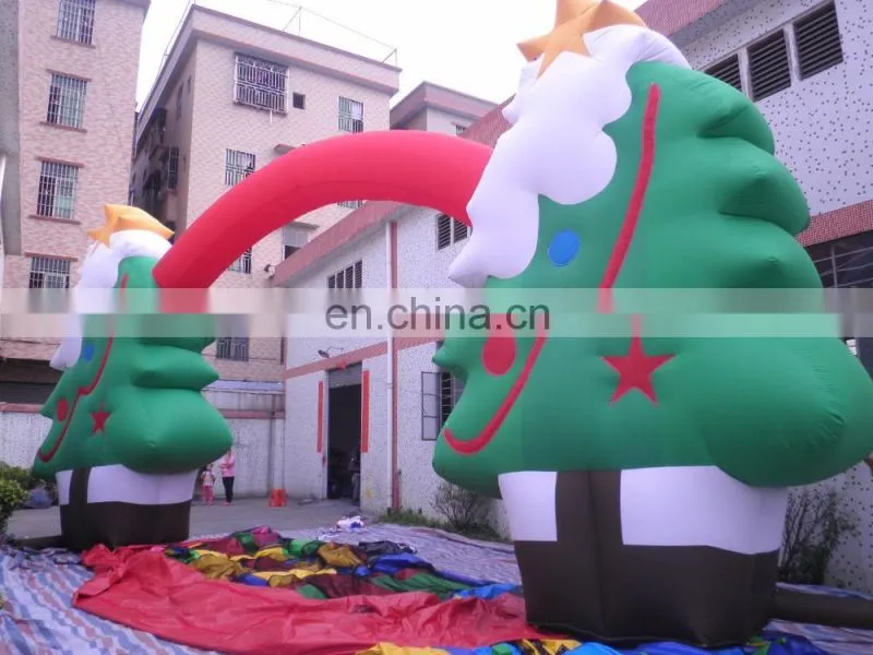 Outdoor inflatable special shaped arch/advertising inflatable Christmas tree arch for party