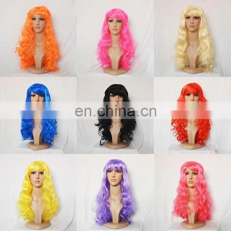 MCW-0386 Party Masquerade synthetic long braids women yellow red black Punk wig