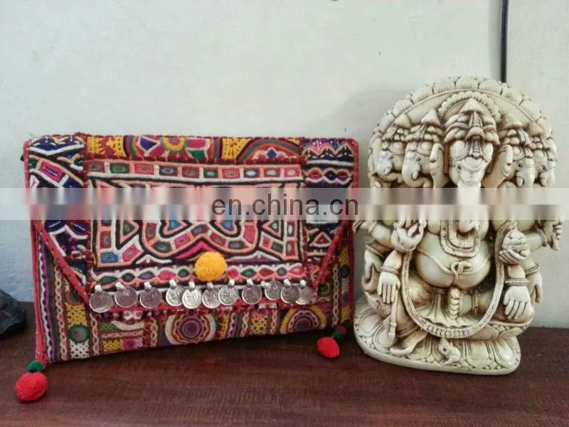 OLD RABARI HAND EMBROIDERY MIRROR BANJARA TRIBAL RARE ETHNIC KUCHI BAG