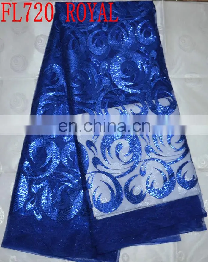 latest fashion embroidery organza lace with sequins(FL720)