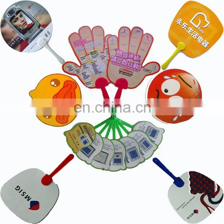 Fashionable Promotion paper sticker plastic round fan
