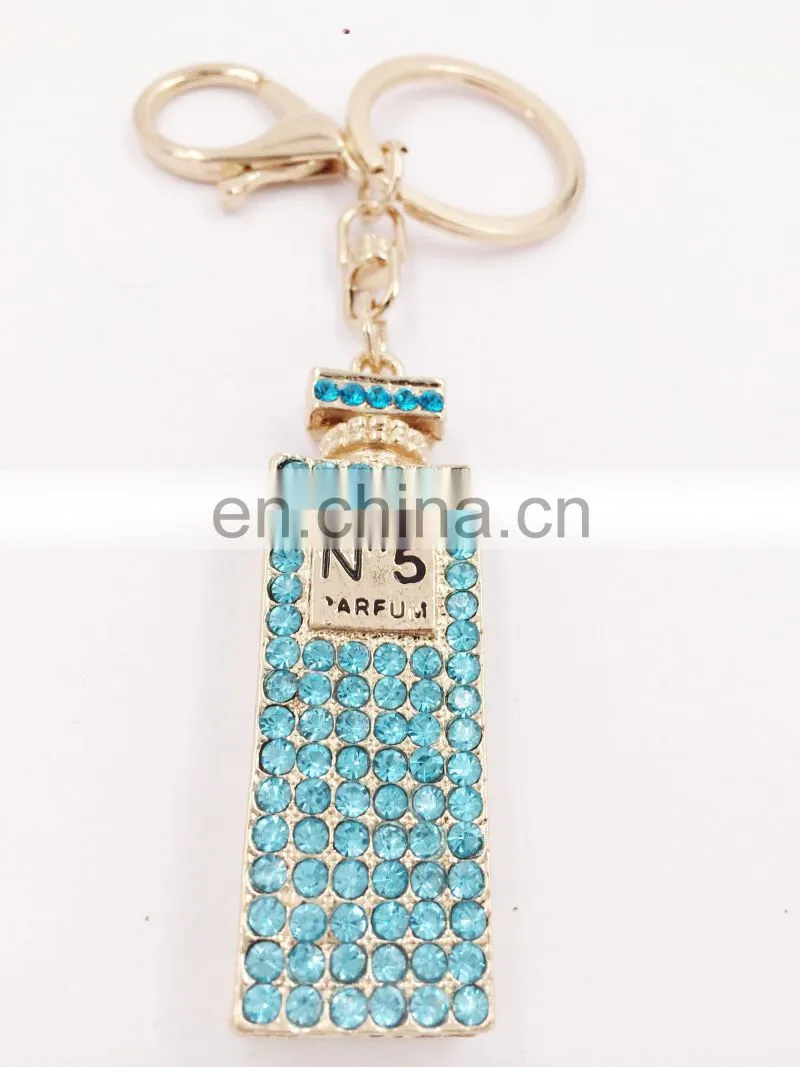 Rhinestone Crystal Keyring Charm Pendant Purse Bag Key Ring Chain Keychain Perfume Bottle Very Hot Sale