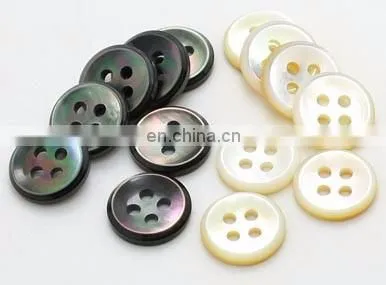 Cheap 10mm 4 holes tiny white and black natural shell buttons for clothes