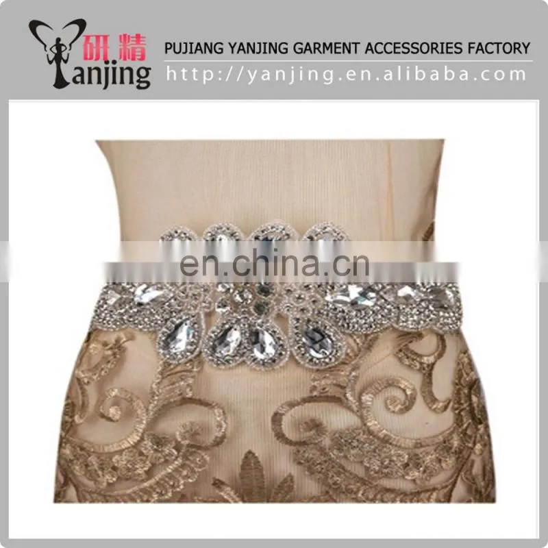 Factory main product !Rhinestones Beaded Applique Wedding For Bridal Dress Handmade