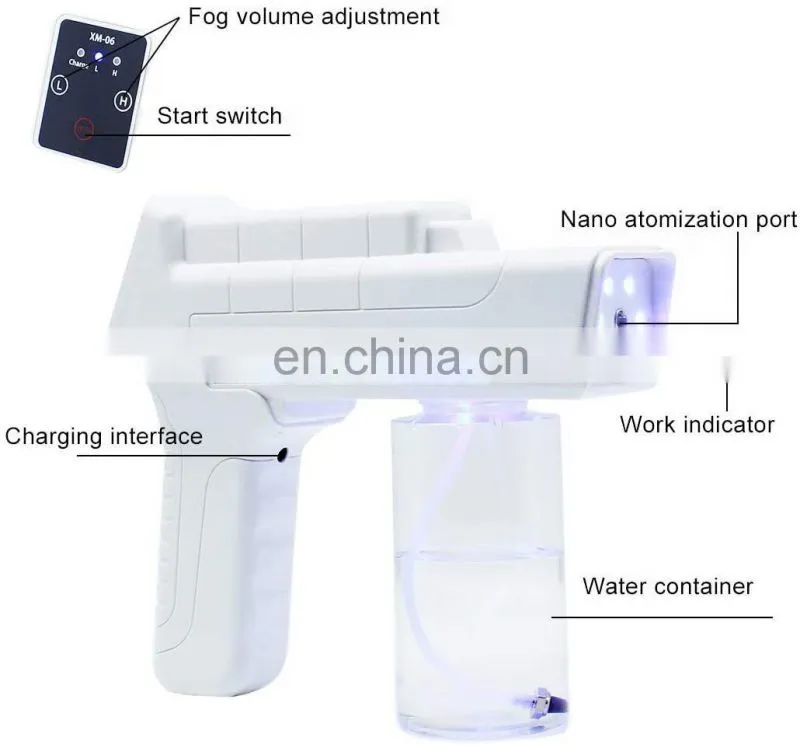 Portable Handheld Rechargeable Nano Atomizer Gun Electronic Display Sprayer Machine
