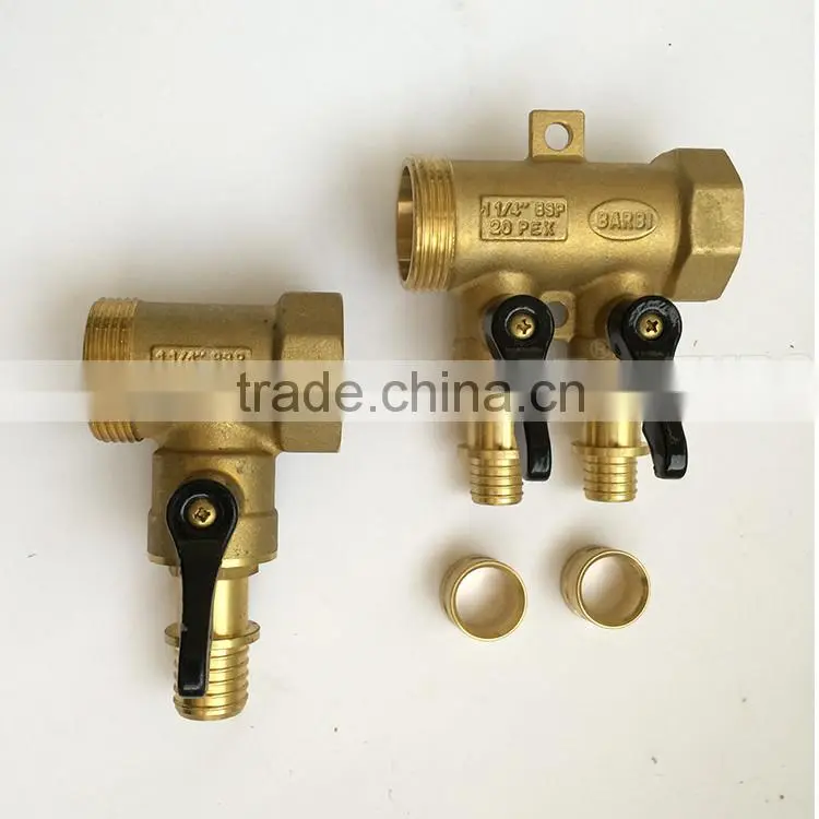 Free sample factory OEM Brazil style Aluminum Handle heating brass manifold with valve