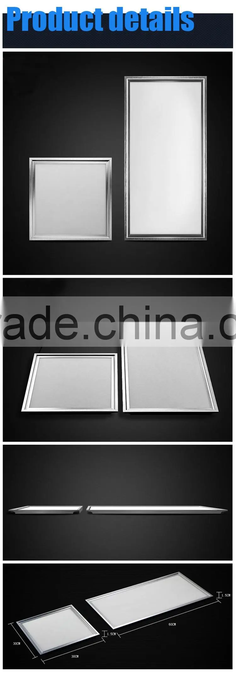 Super brightness 36w flat led panel light for office commercial building