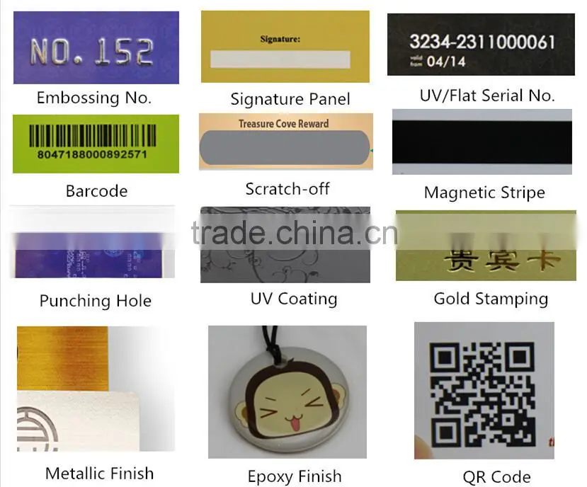 Cr80 Standard Size Printed Serial Numbers 128 39 Barcode Magnetic Strip White Signature Strip PVC Card