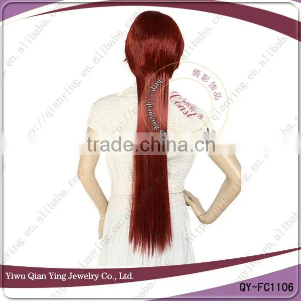 Fashion long straight cosplay red wig