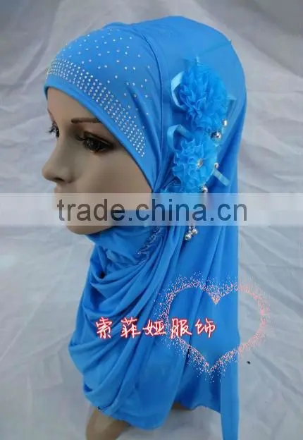 A517 new styles one piece Muslim hijab 3 FLOWER islamic hijab