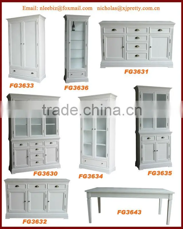 white color wooden wall cabinet/shelf / wooden living room furniture