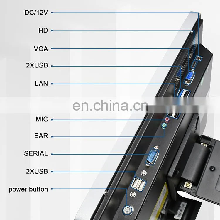 Touch Screen Pos System Cash Register Terminal Machine Dual Screen All In One i5 VFD Customer Display