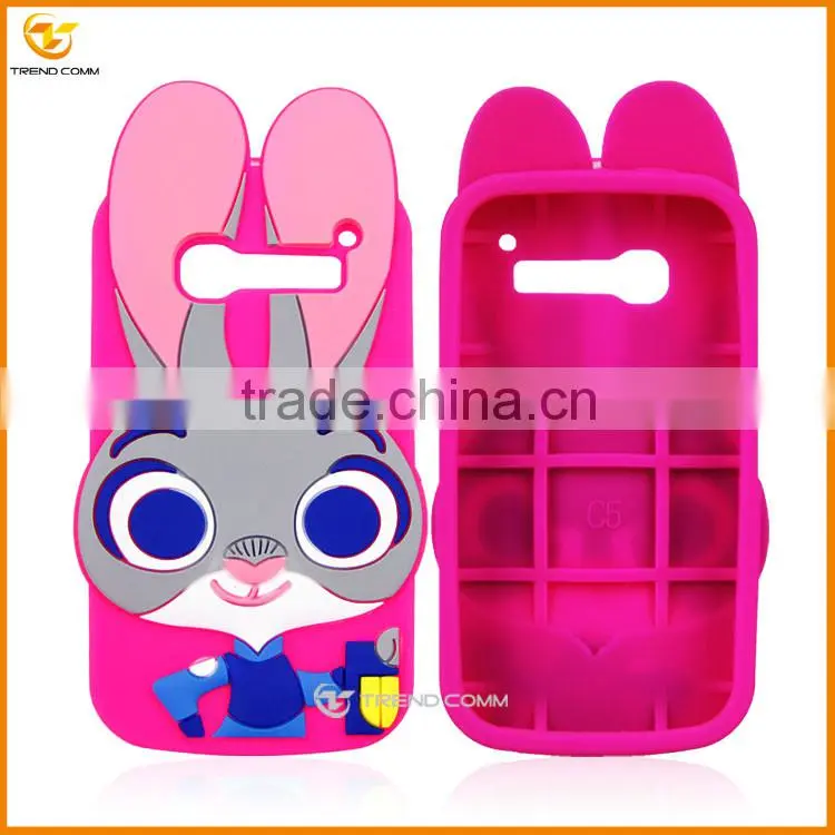 alibaba express 3d rabbit silicone cellular case for Alcatel C5