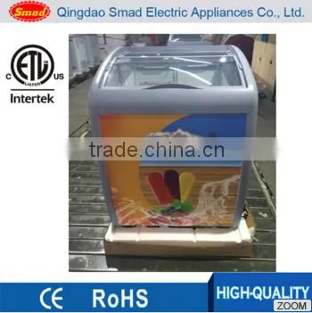 R134a commercial sliding door glass top chest deep freezer