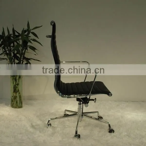 Replica top quality Chinese Genuine leather Classic black color Charles and Ray lift swivel High back chair