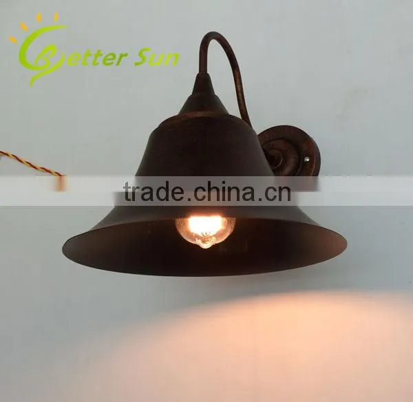Matt Black Hat Shade Vintage Industrial Antique Wall Sconce
