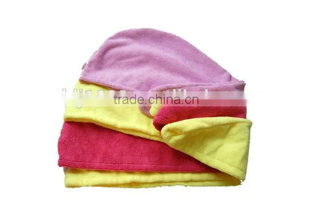 Micro Fiber Super Absorbent Terry Cloth Hair Drying Hooded Towel