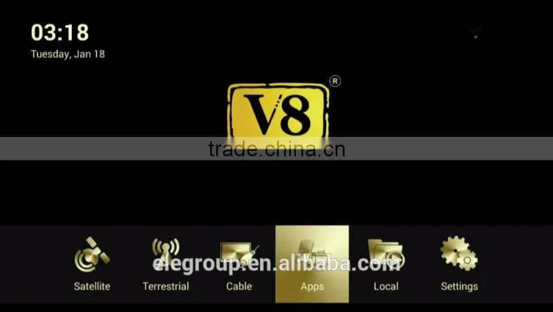 New DVB-S2+T2+Cable+IPTV satellite tv receiver openbox v8 angel android4.4 box with kodi