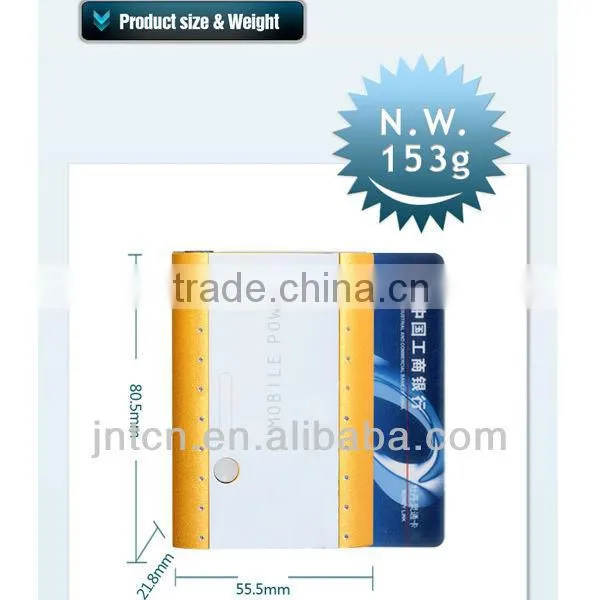 Newest! 5V 4000/4400/5200/5600mAh universal dual output 2-in-1 build-in cable portable power bank MP016