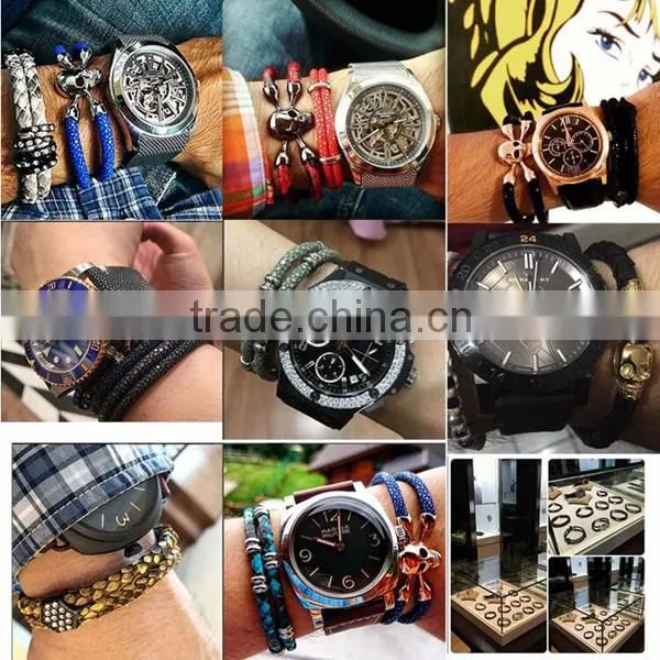 2016 Hot sales Man Luxury Genuine Stingray Leather Customize Bracelet Design For Man
