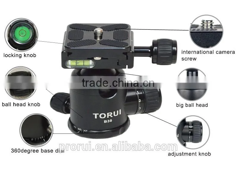 Tripod Ball Head with Quick Release for DLSR Cameras