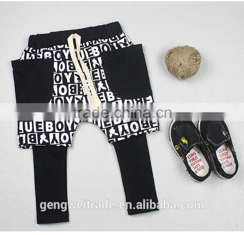 2015 Hip hop trend kids pants boy open files pants personality trend boys pants