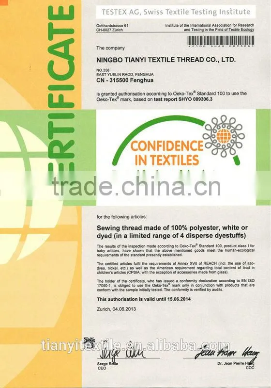 100% spun Polyester Sewing Thread